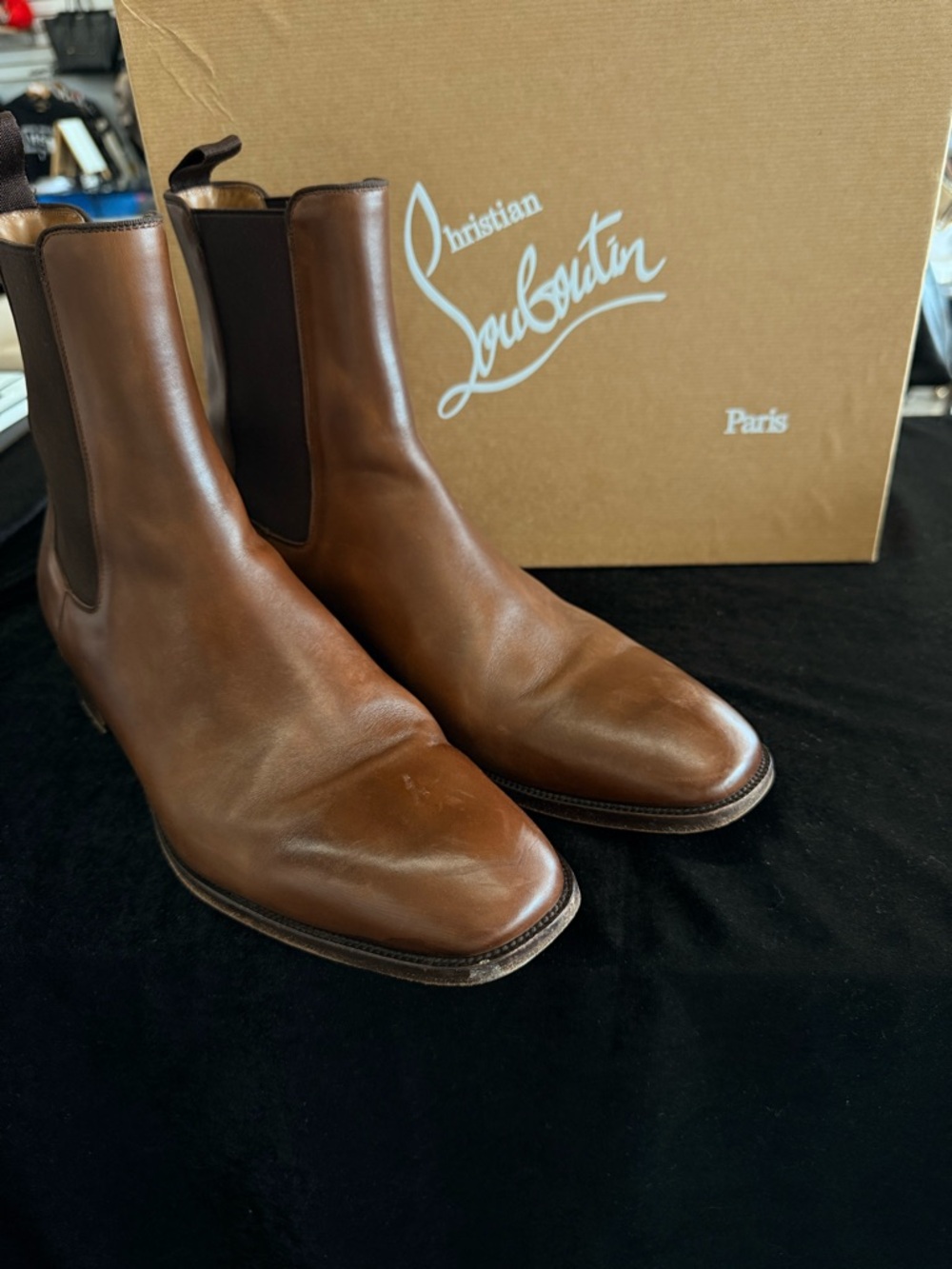 Christian Louboutin Men's Brown Leather Samson Boots - Picture 6 of 7